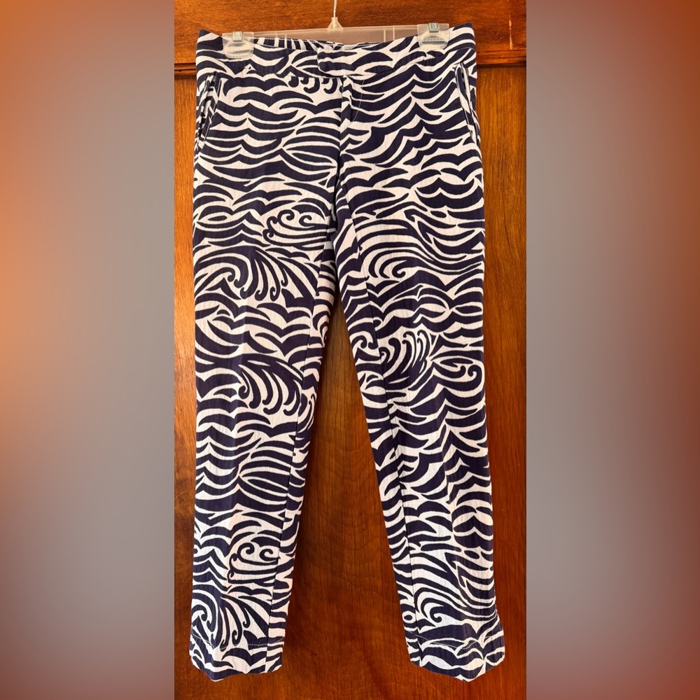 Lilly Pulitzer ankle pants in coastal blue and white- Size 2